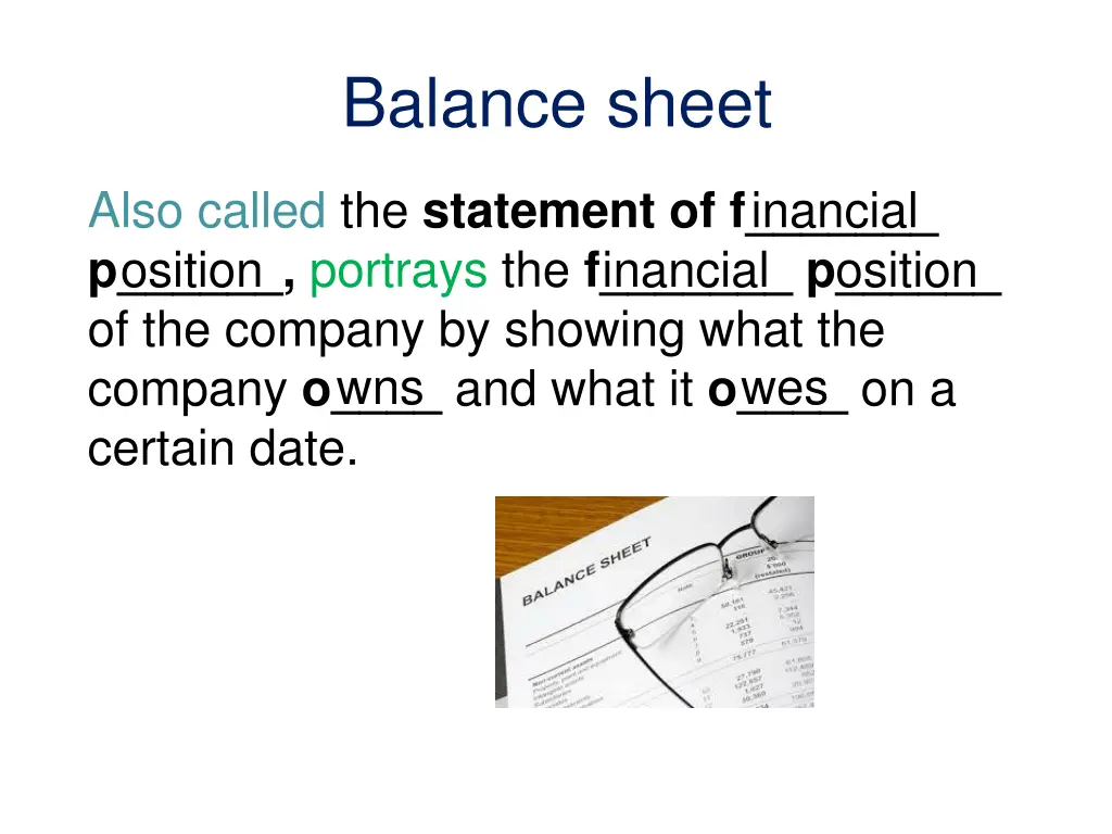 balance sheet