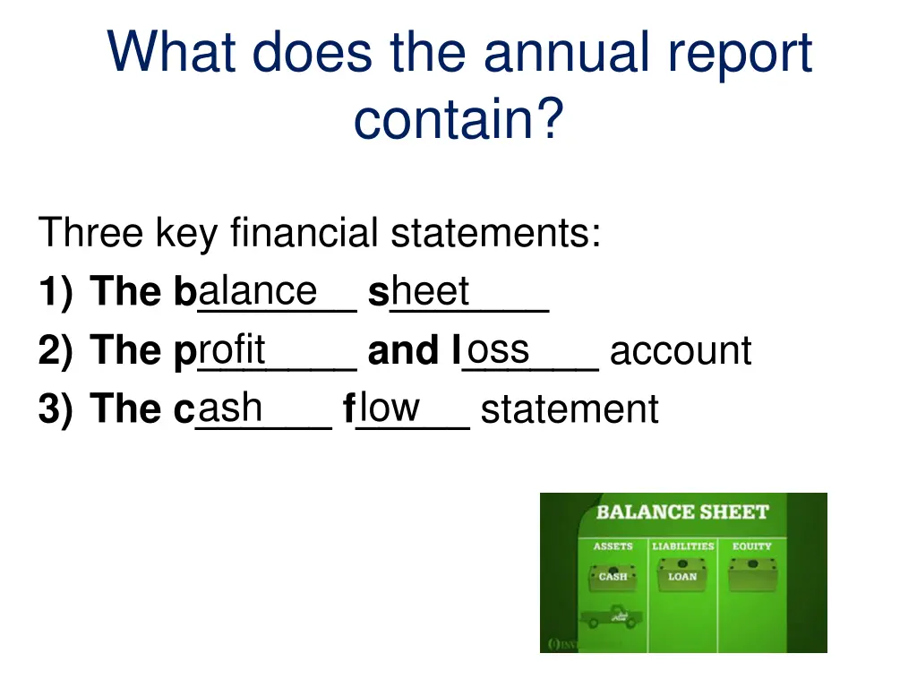 what does the annual report contain