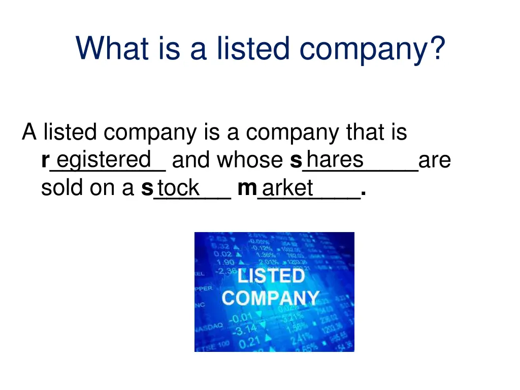 what is a listed company