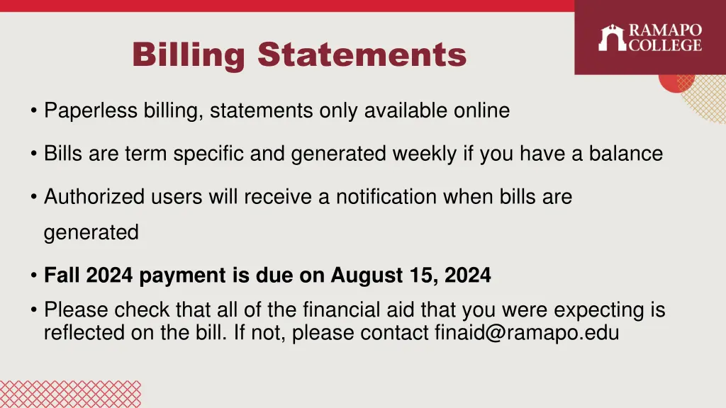 billing statements