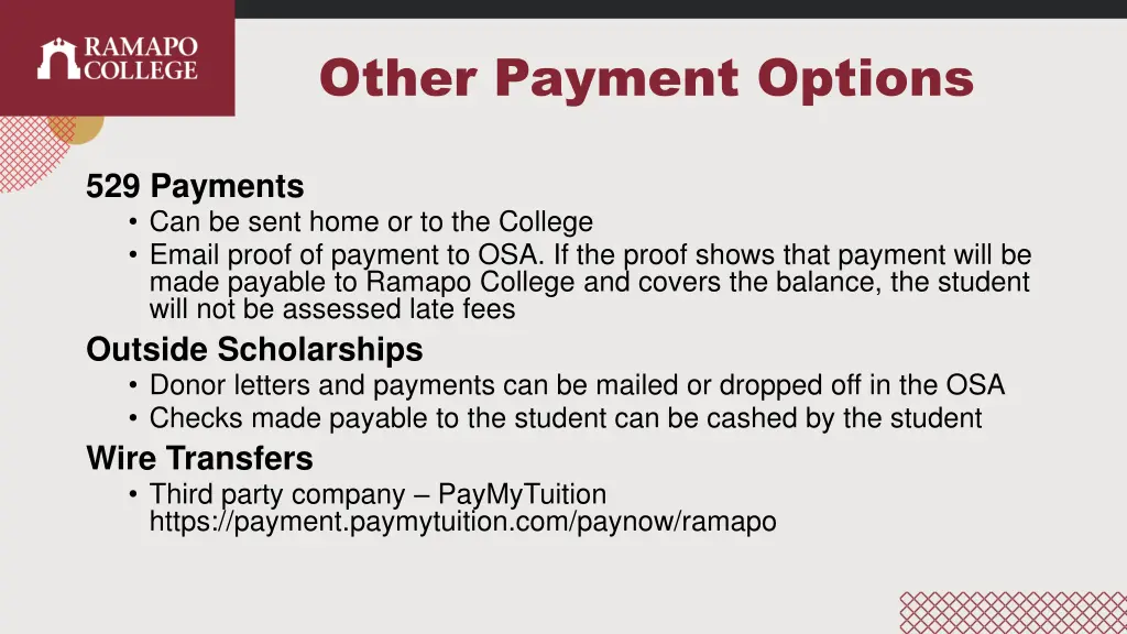 other payment options