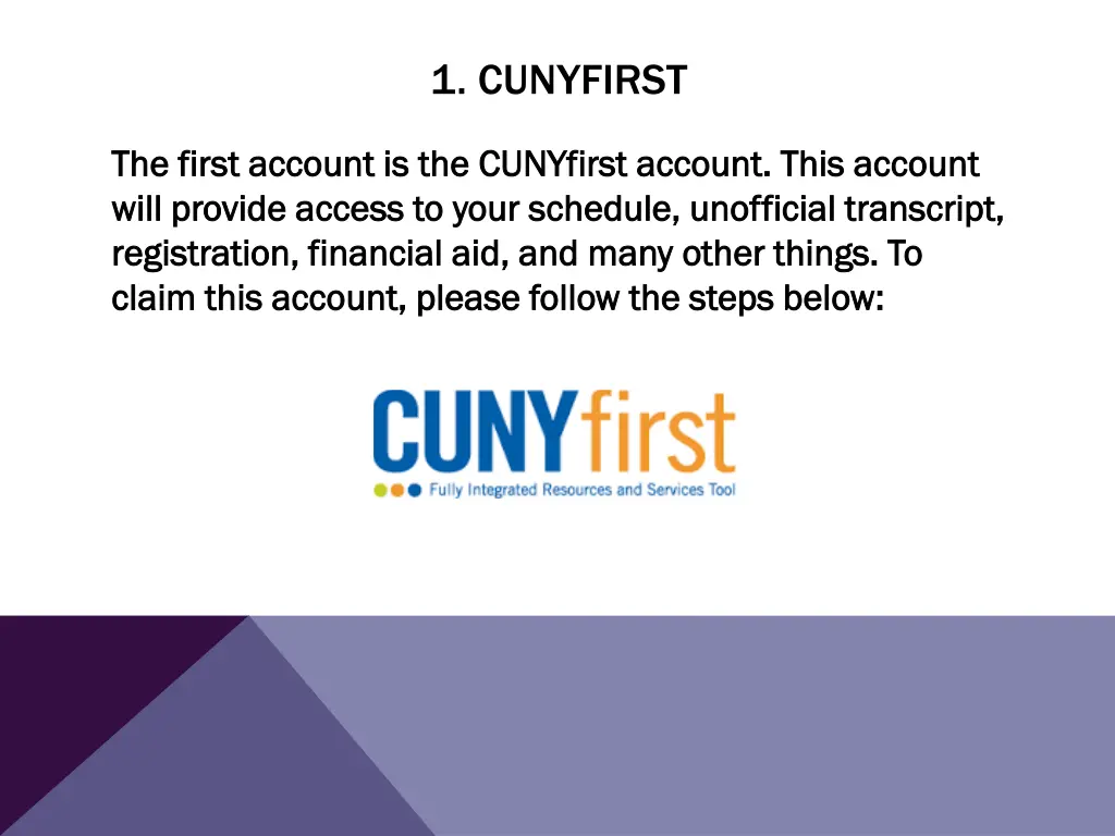 1 cunyfirst