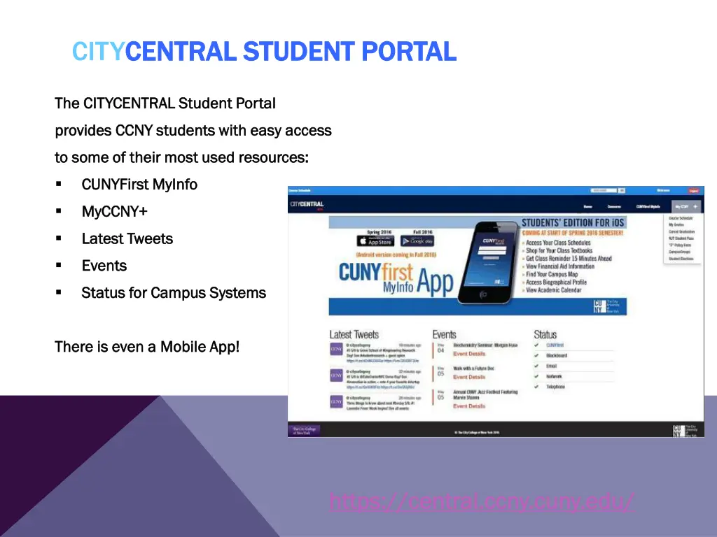 citycentral central student portal student portal