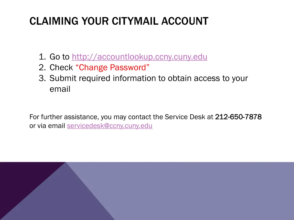 claiming your citymail account