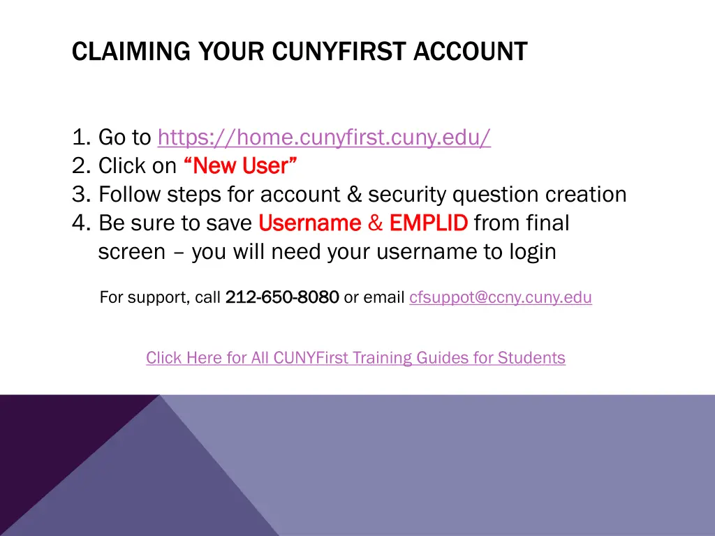 claiming your cunyfirst account