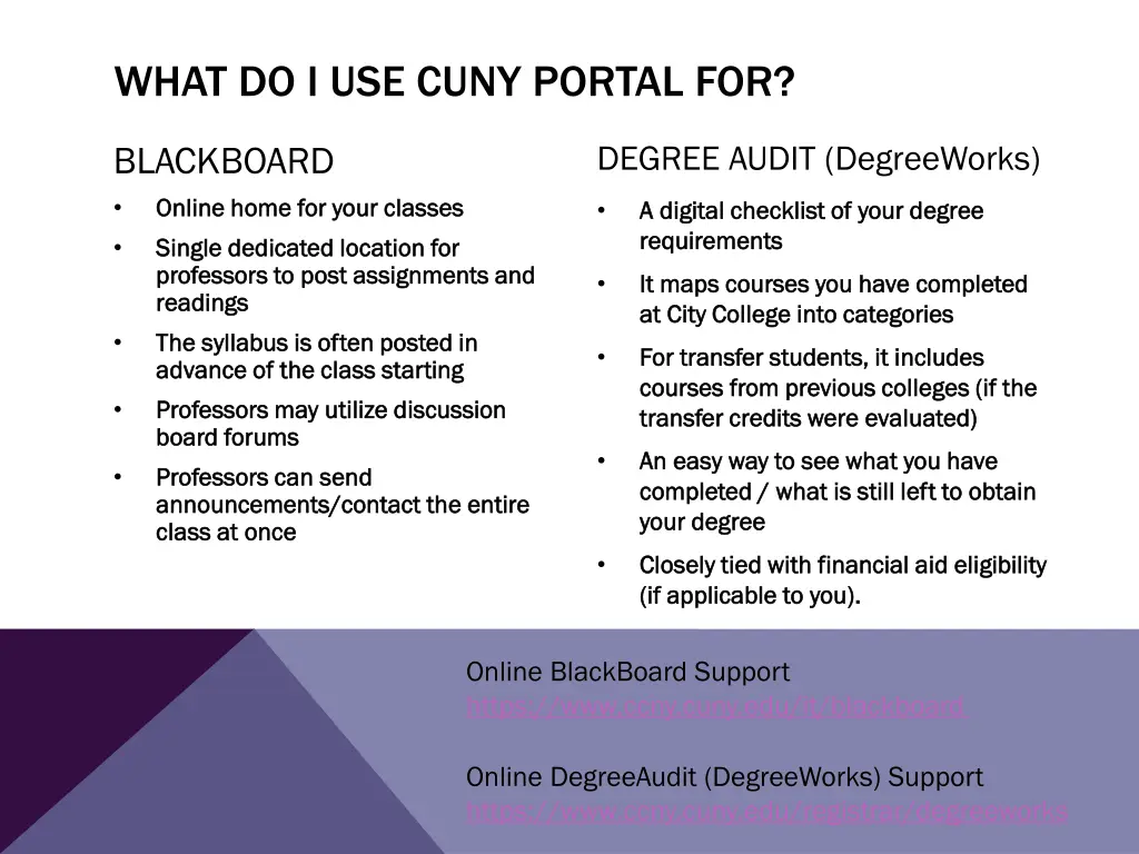 what do i use cuny portal for