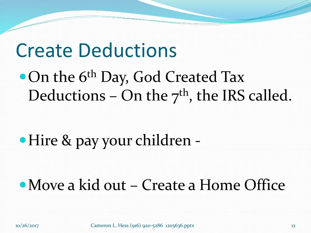 create deductions on the 6 th day god created