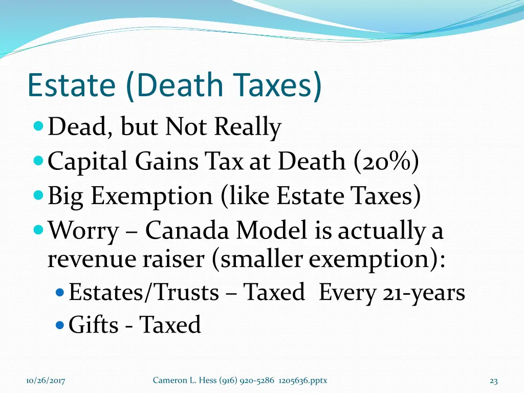 estate death taxes dead but not really capital