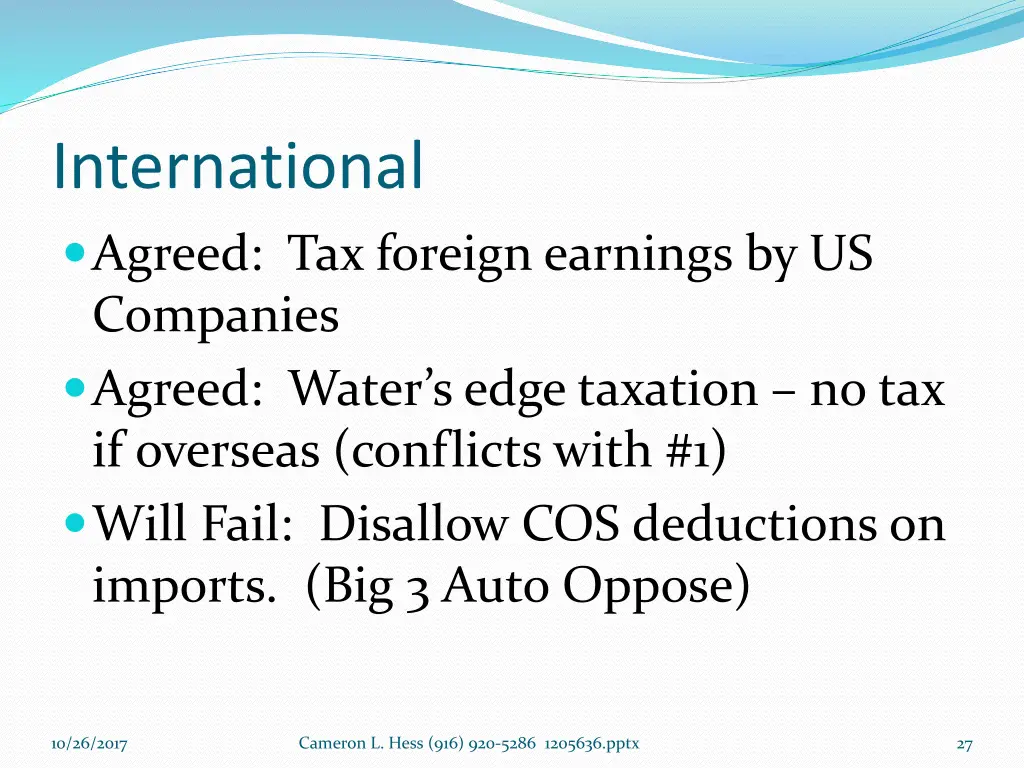 international agreed tax foreign earnings