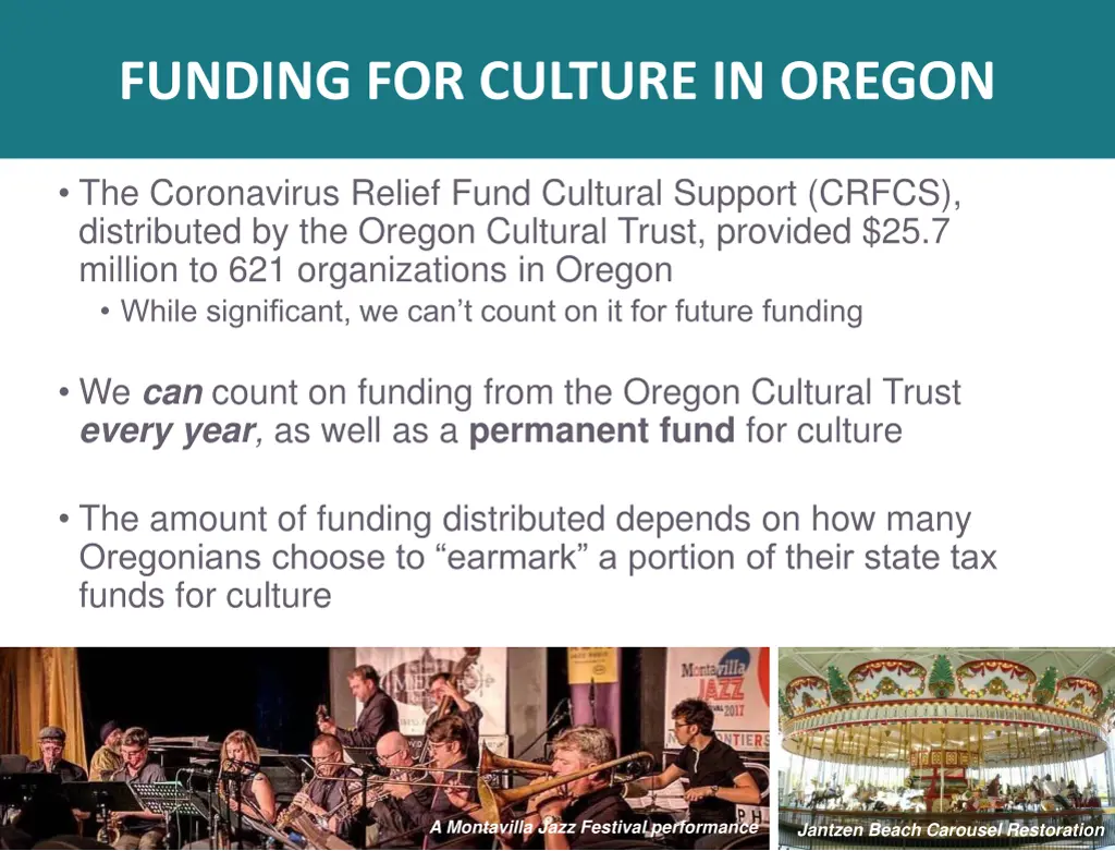 funding for culture in oregon