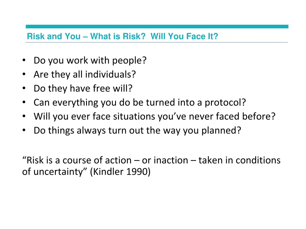 risk and you what is risk will you face it