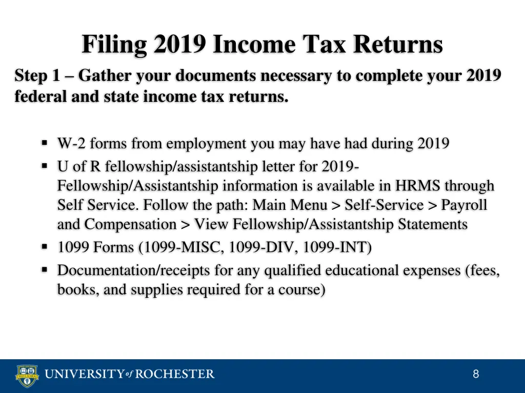 filing 2019 income tax returns step 1 gather your