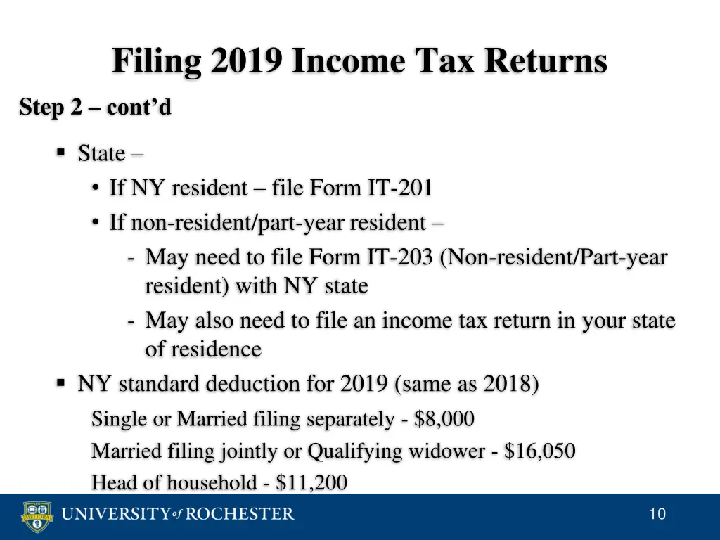 filing 2019 income tax returns step 2 cont d