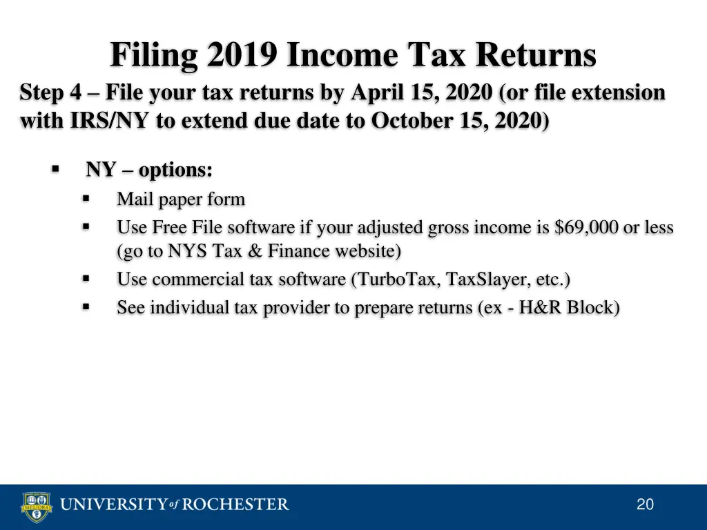 filing 2019 income tax returns step 4 file your 1