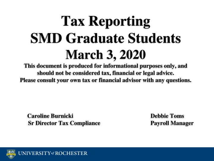 tax reporting smd graduate students march 3 2020