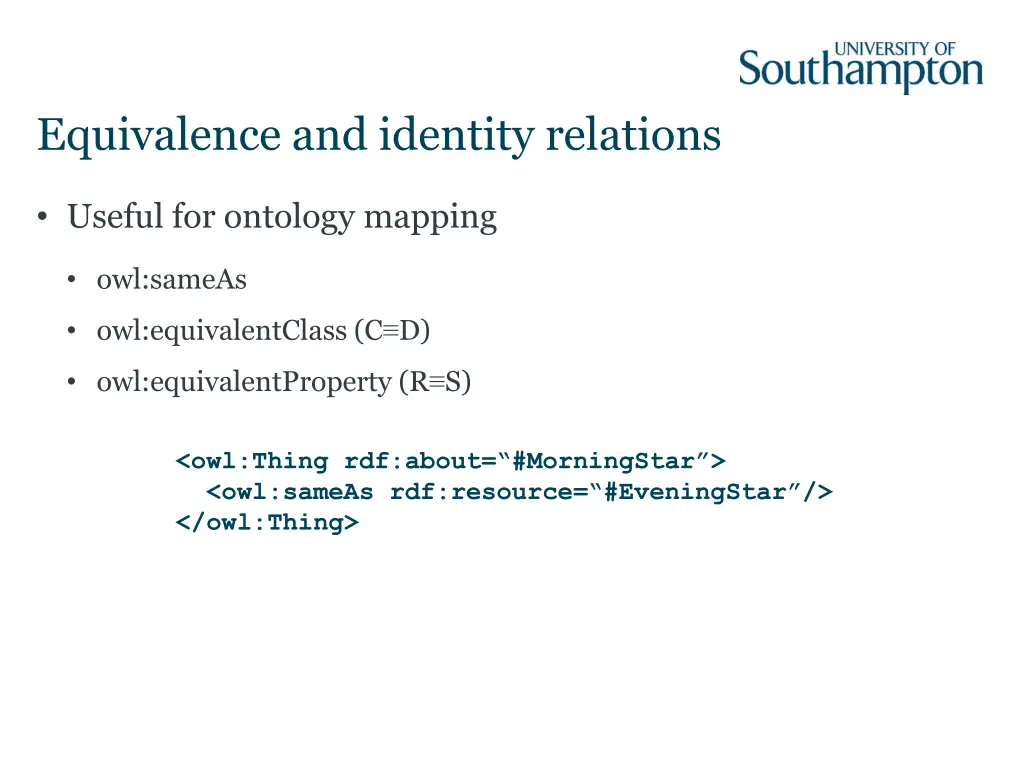 equivalence and identity relations