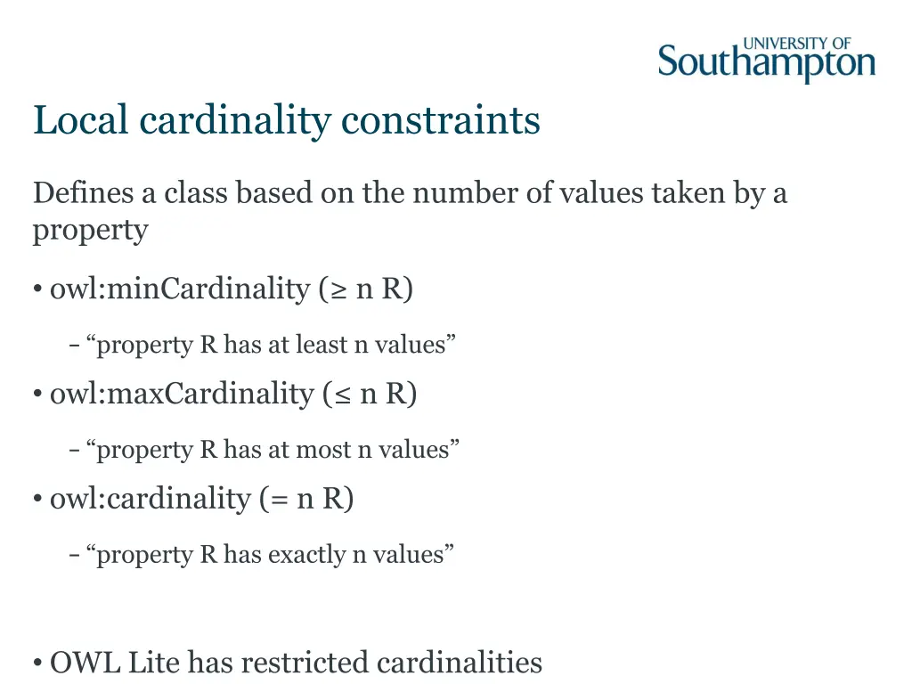 local cardinality constraints