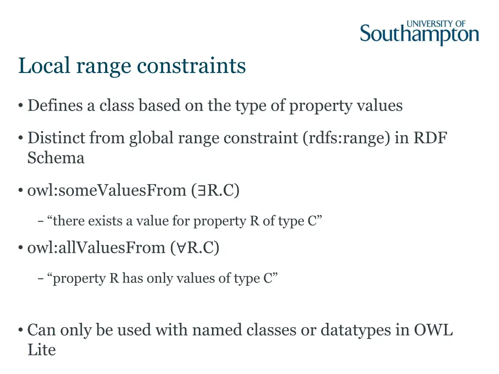 local range constraints