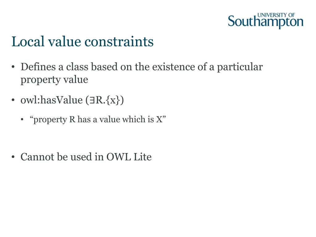 local value constraints