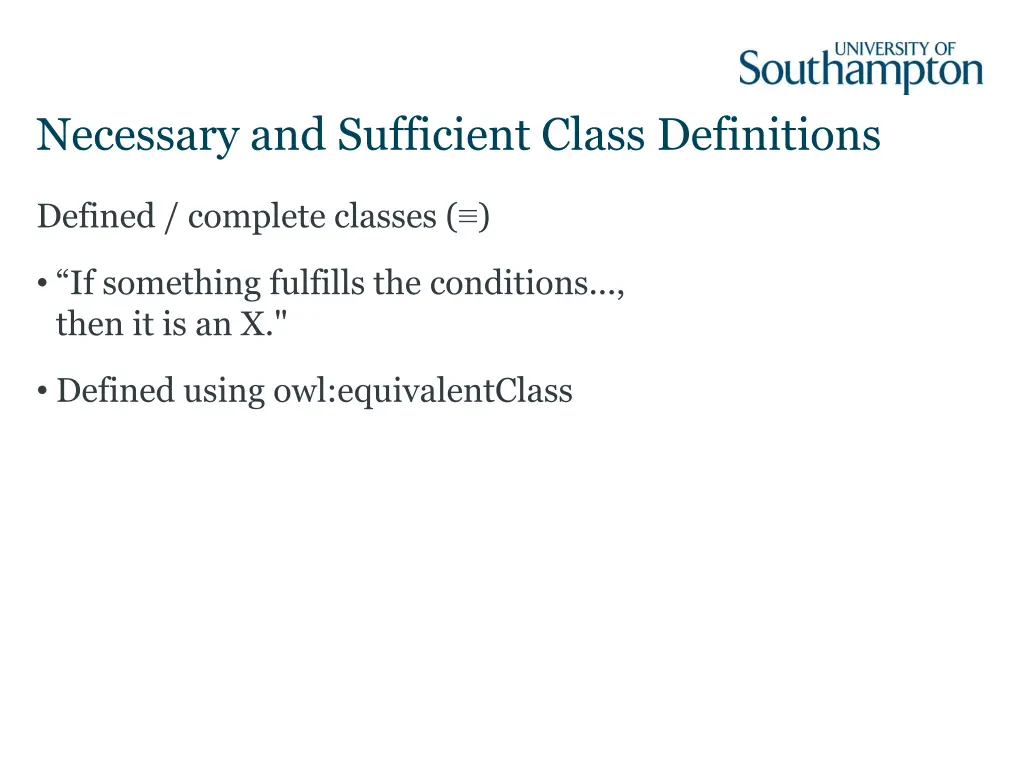 necessary and sufficient class definitions