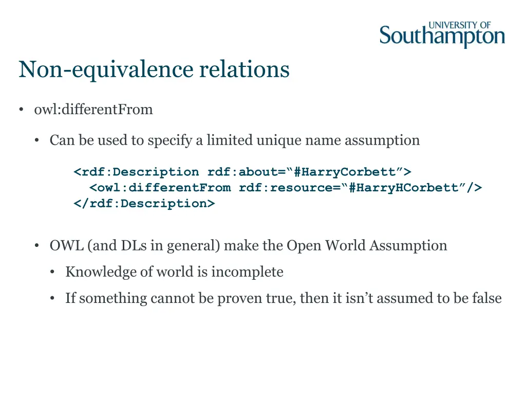 non equivalence relations