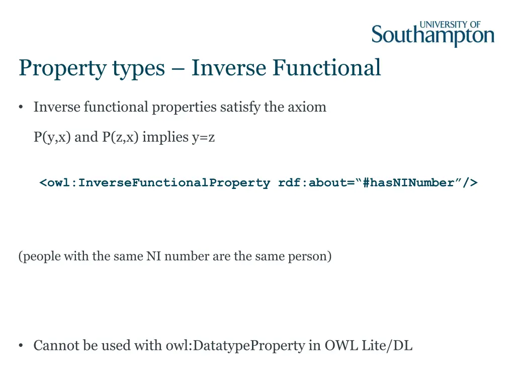 property types inverse functional