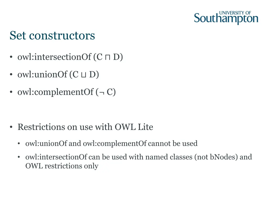 set constructors