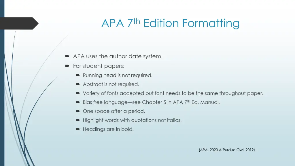 apa 7 th edition formatting