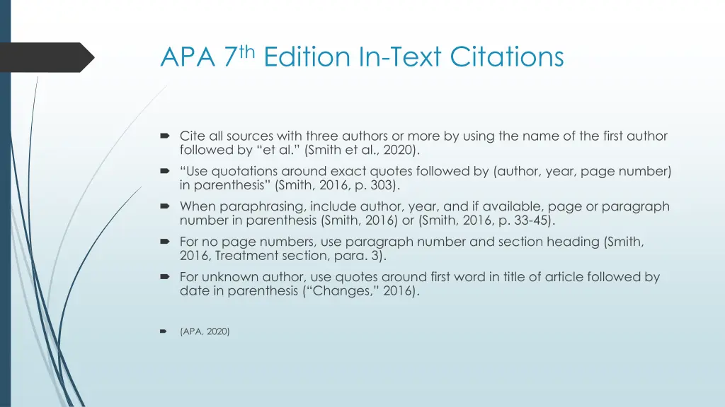 apa 7 th edition in text citations