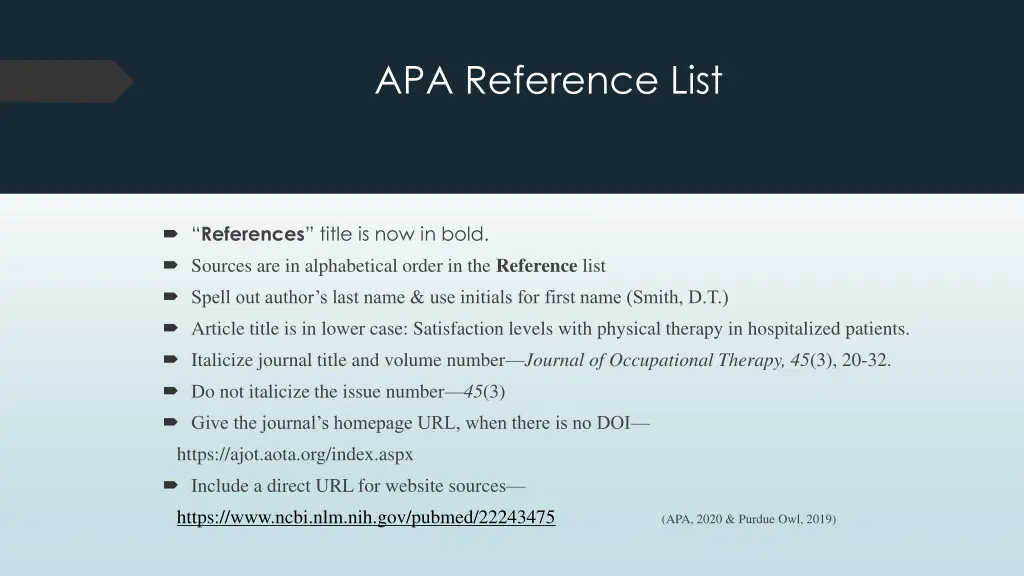 apa reference list