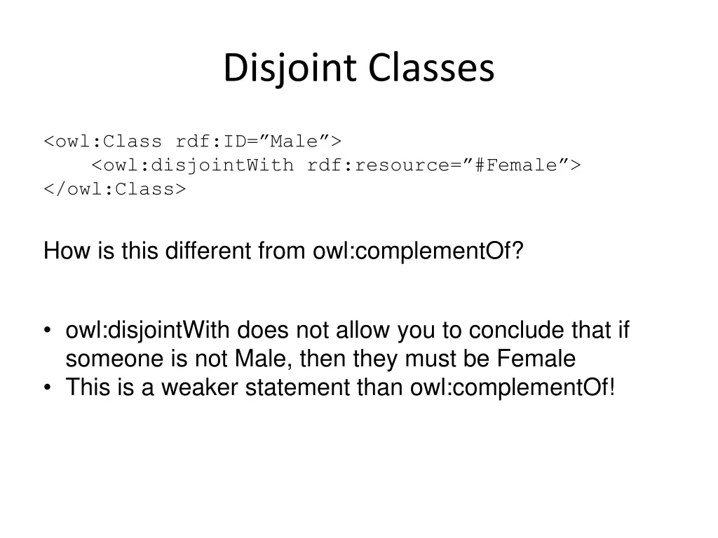 disjoint classes