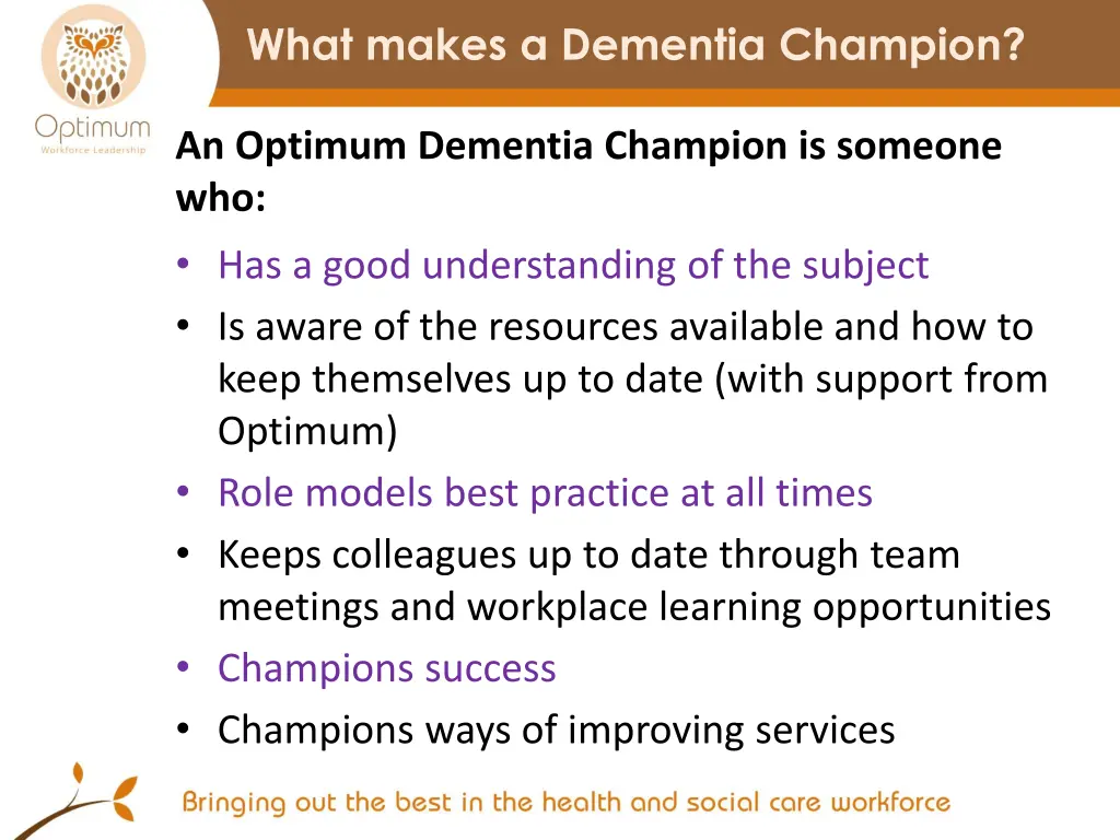 what makes a dementia champion