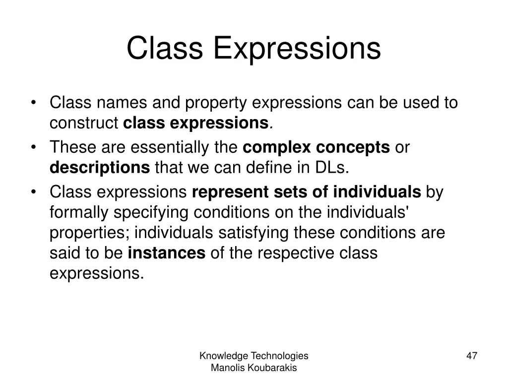 class expressions