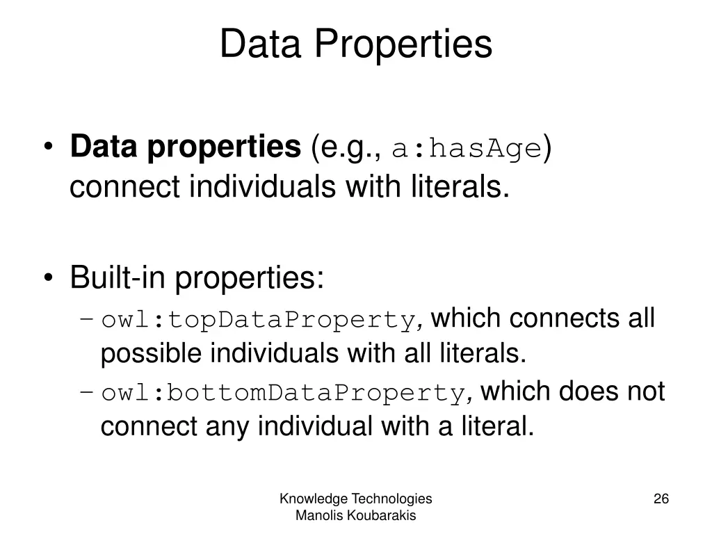 data properties