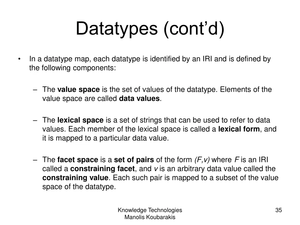 datatypes cont d