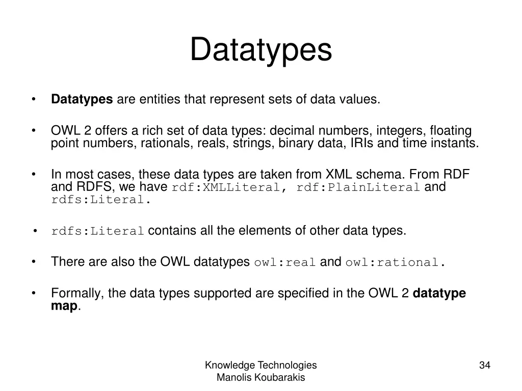 datatypes