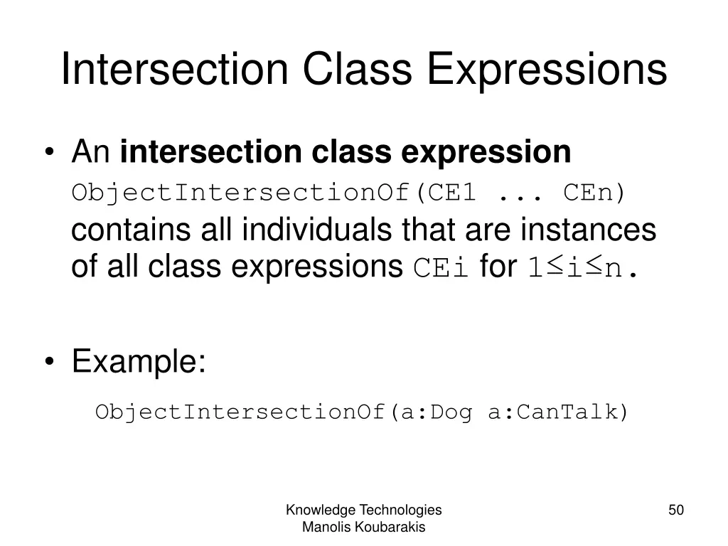 intersection class expressions