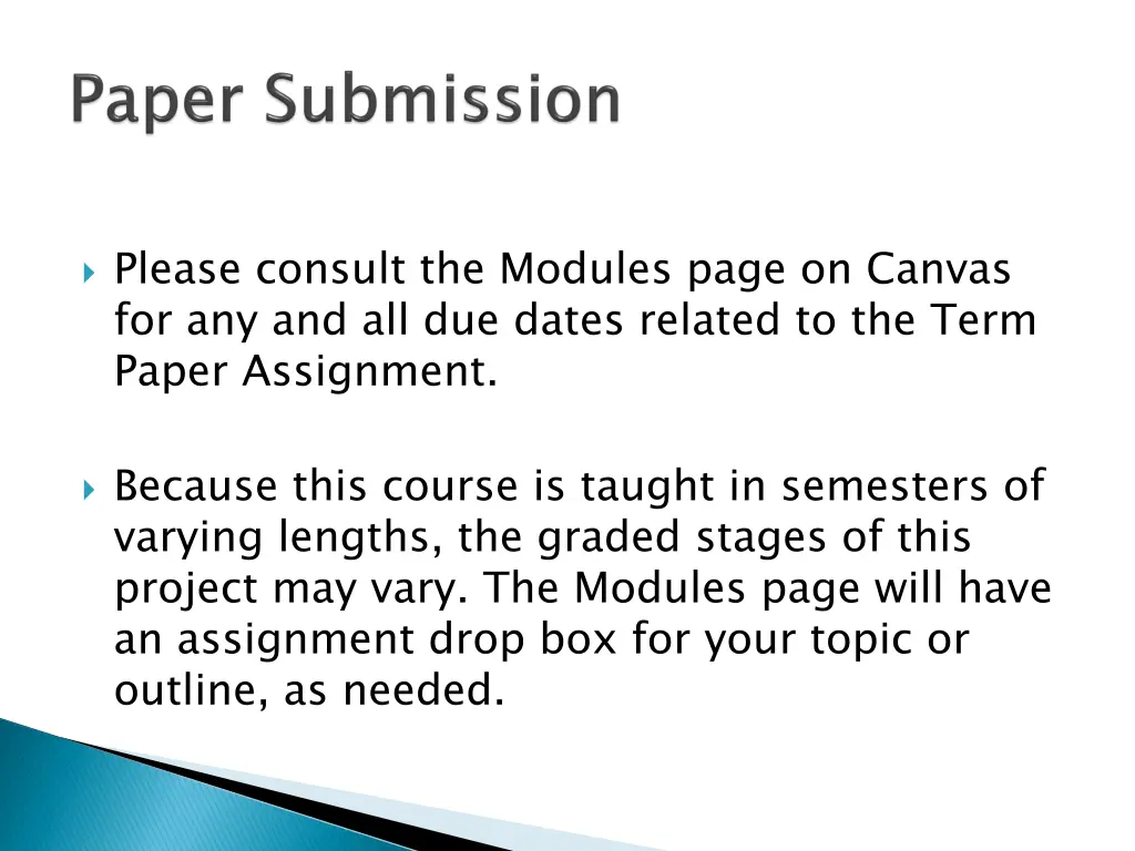 please consult the modules page on canvas