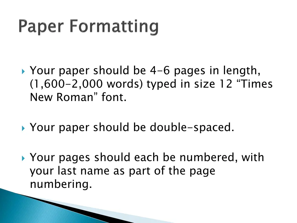 your paper should be 4 6 pages in length