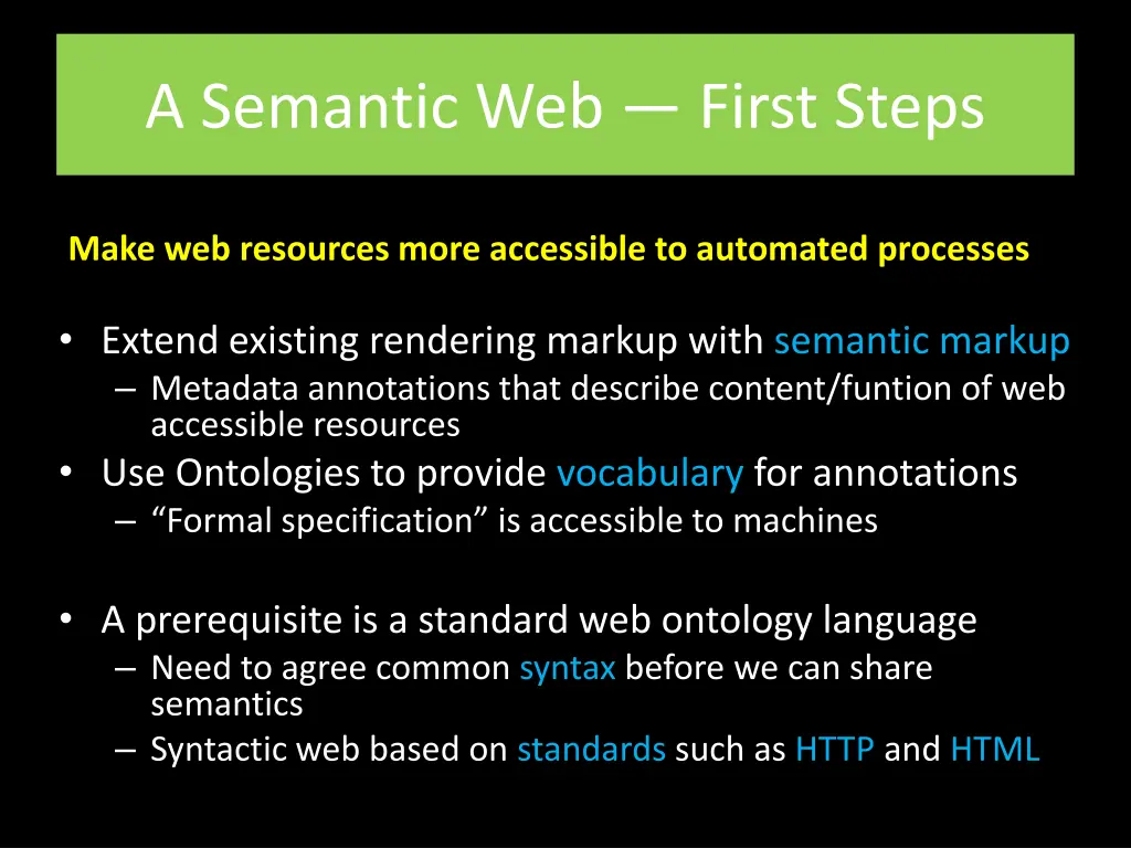 a semantic web first steps