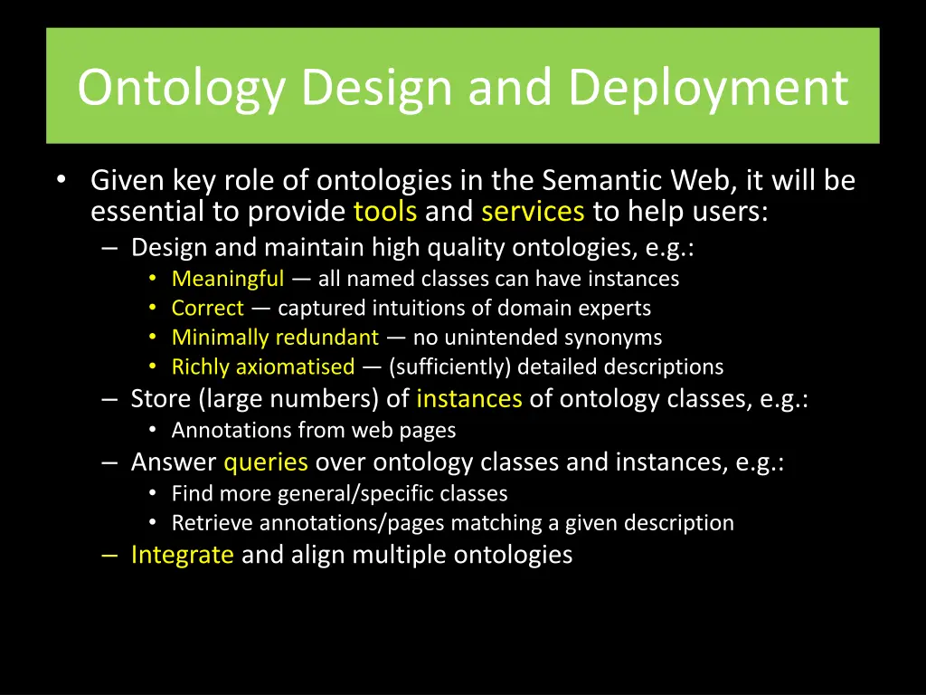 ontology design and deployment