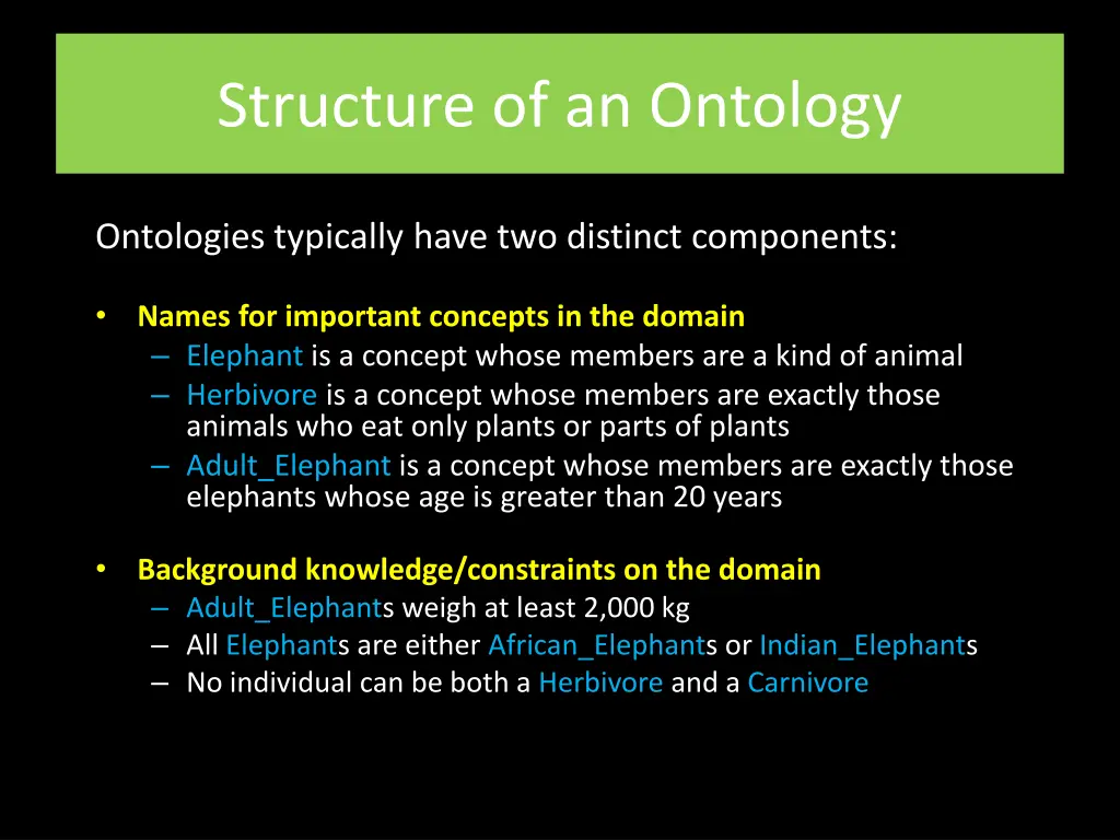 structure of an ontology