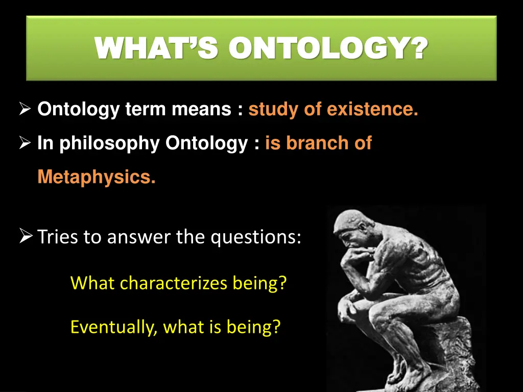 what what s ontology s ontology