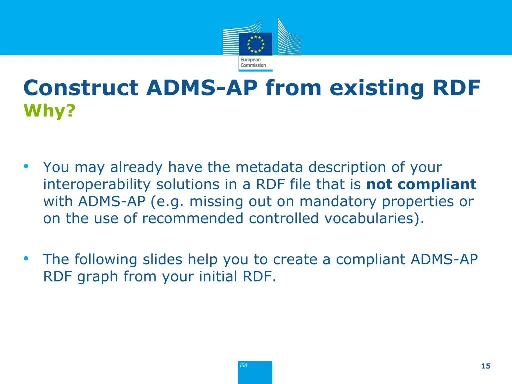 construct adms ap from existing rdf why