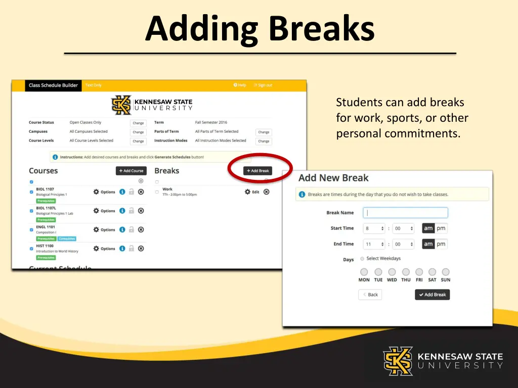 adding breaks