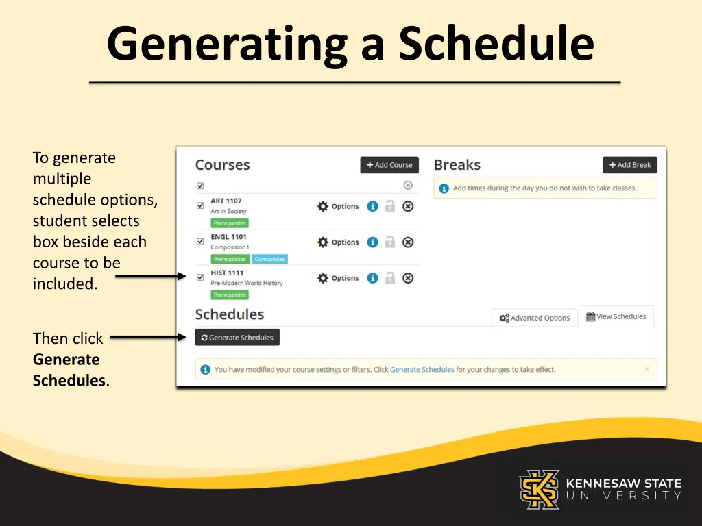 generating a schedule