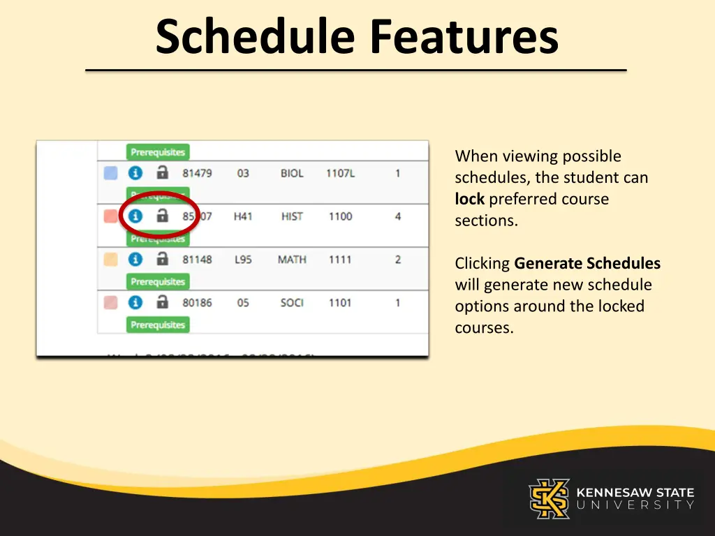 schedule features 1