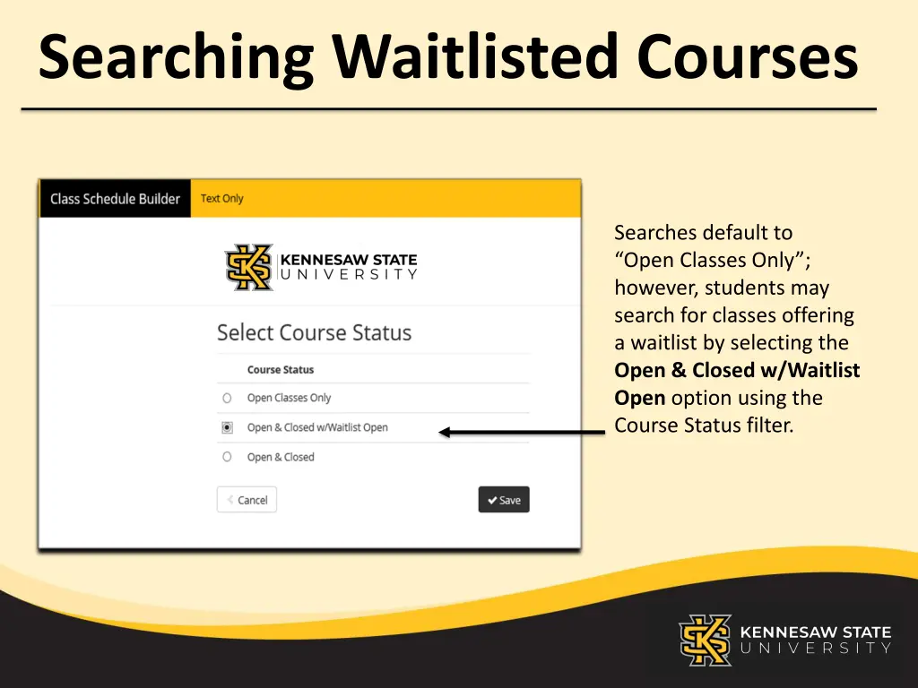 searching waitlisted courses