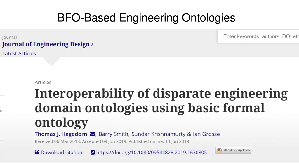 bfo based engineering ontologies 1