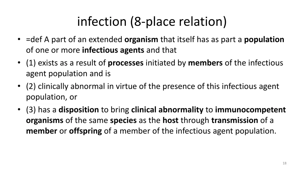 infection 8 place relation